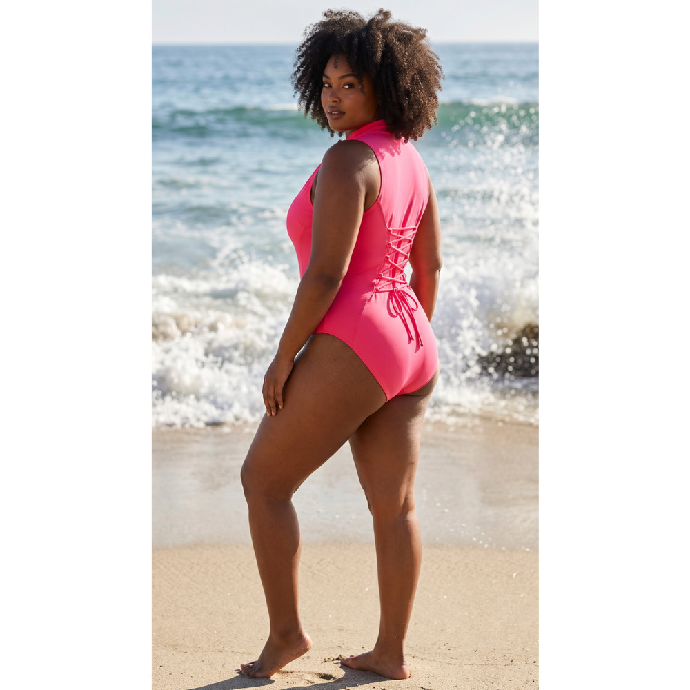 TA3 Sleeveless Surfy One Piece Hot Coral 4X XLong NWT Sculpt Swim